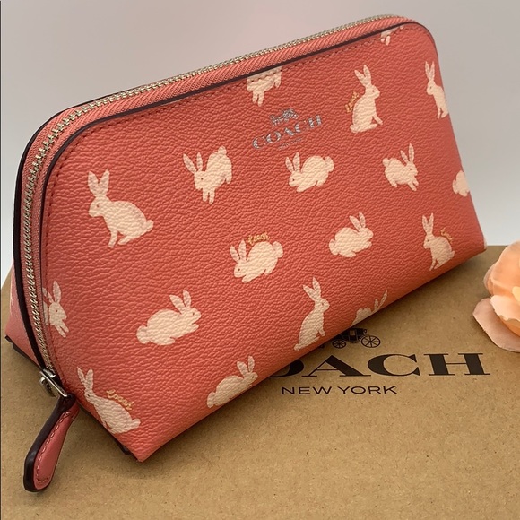 COACH COACH COSMETIC CASE WITH BUNNY SCRIPT PRINT - Picture 2 of 16